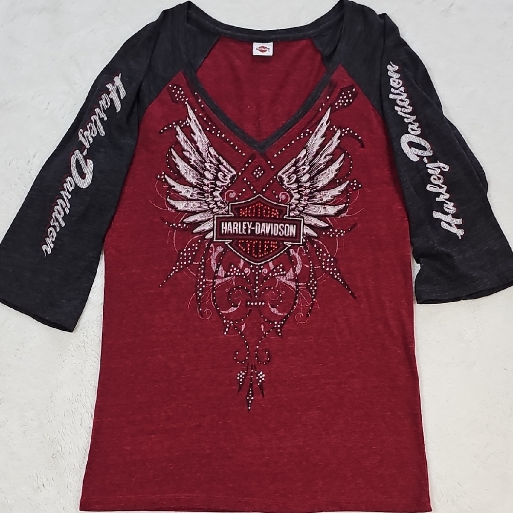 Harley Davidson 3/4 Sleeve Tee Shirt